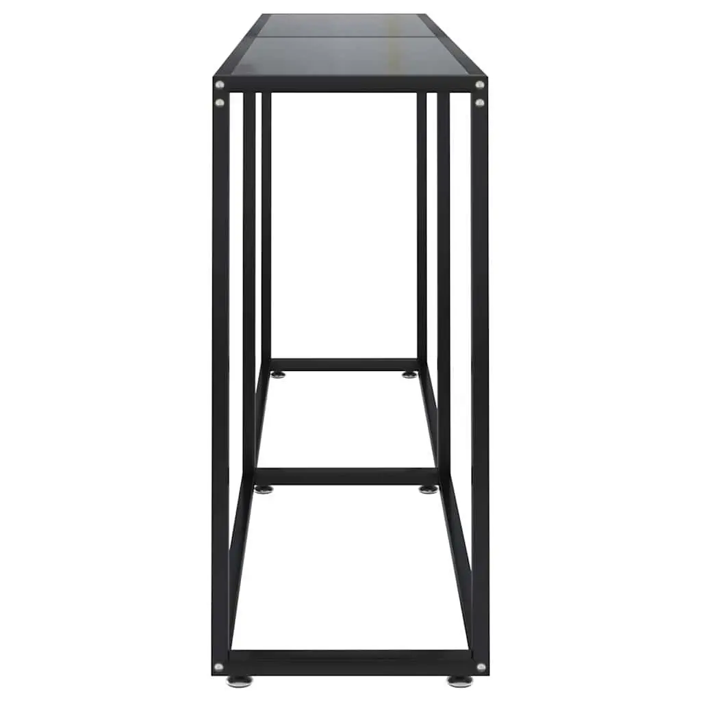 Black Console Table with Tempered Glass Top