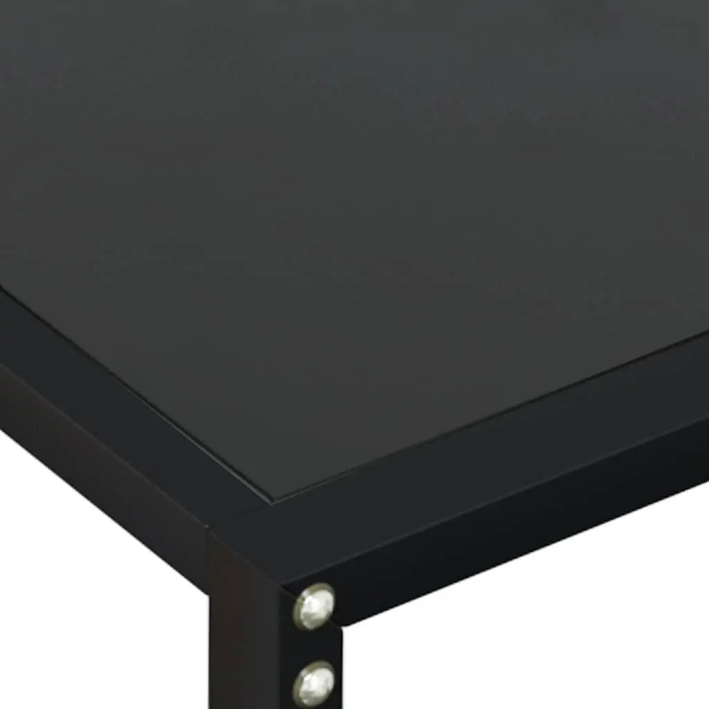 Black Console Table with Tempered Glass Top