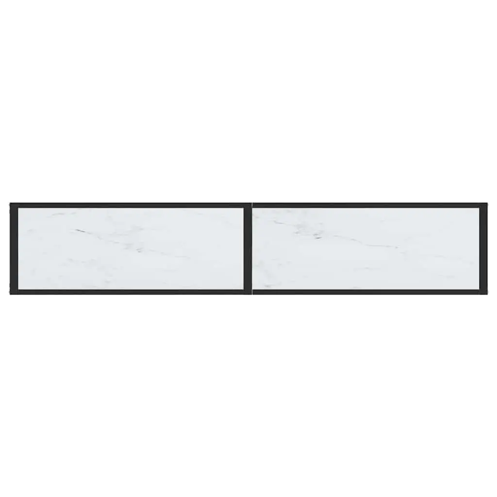 Console Table with White Marble Top and Steel Frame