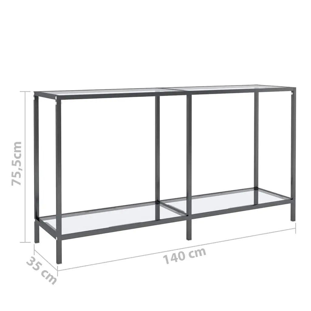 Tempered Glass Console Table with Durable Frame