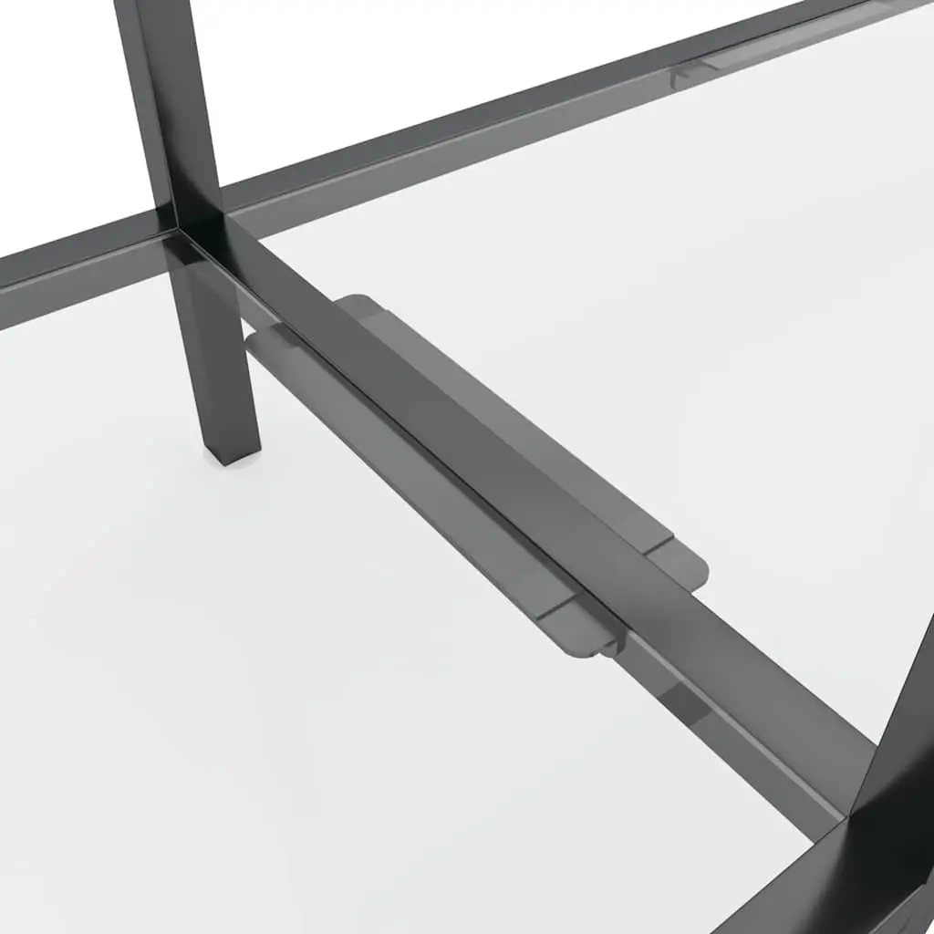 Console Table Tempered Glass Transparent End Table Living Room Accent Shelf