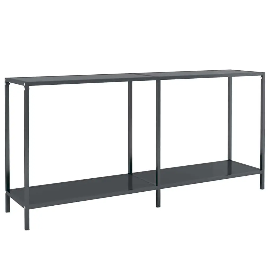 Black Tempered Glass Console Table for Living Rooms
