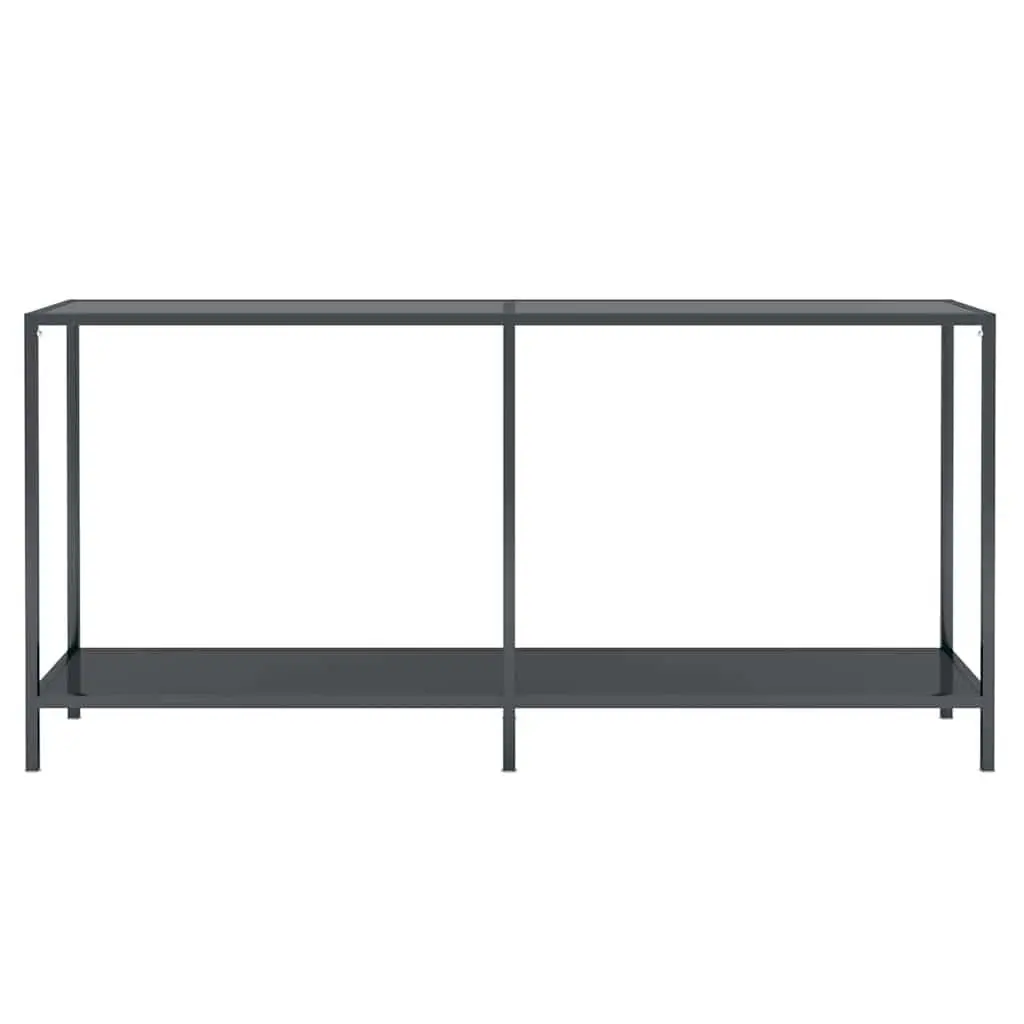 Black Tempered Glass Console Table for Living Rooms