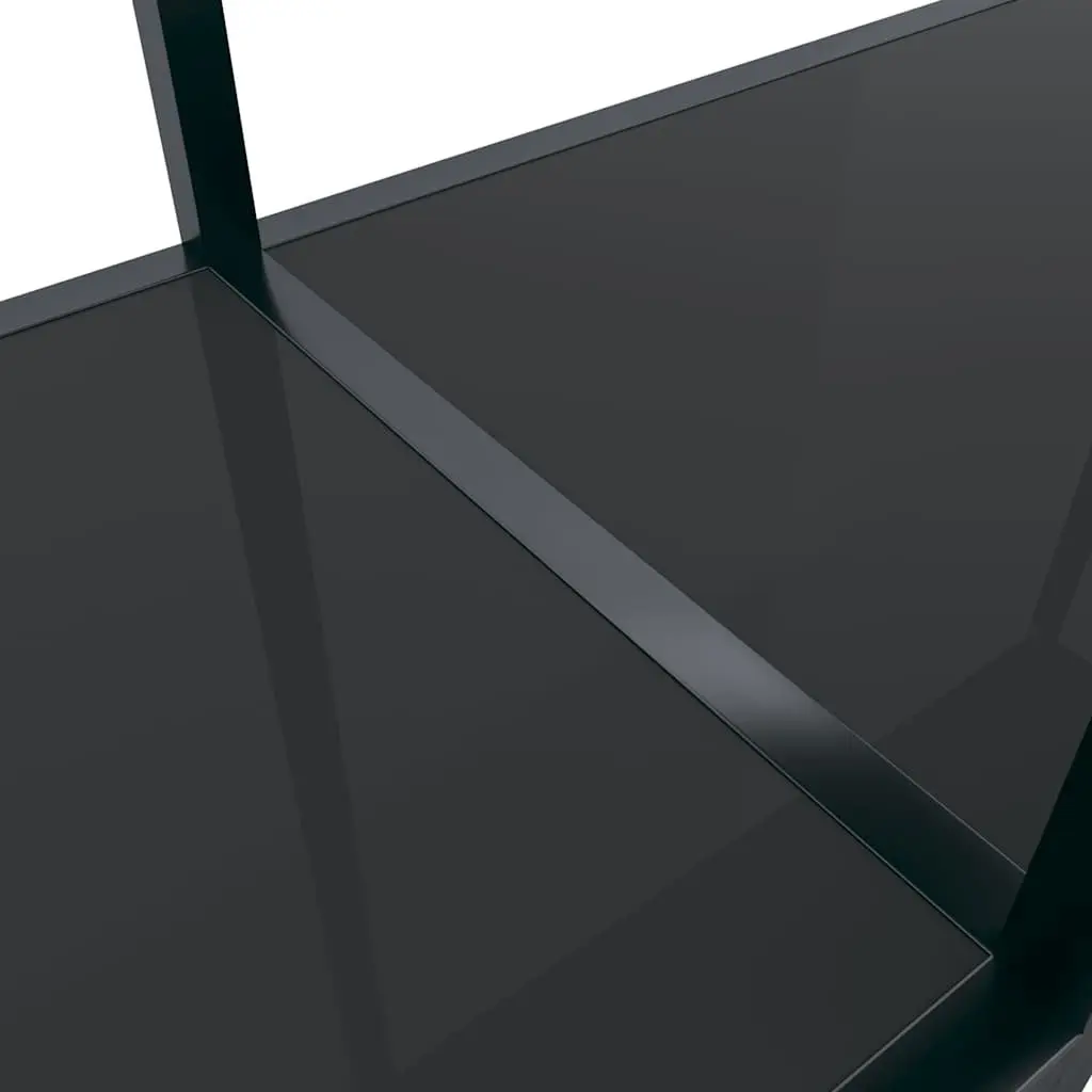 Black Tempered Glass Console Table for Living Rooms