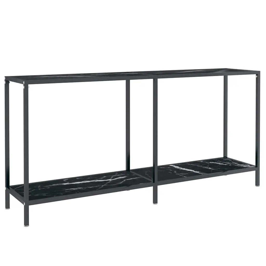 Black Tempered Glass Console Table for Living Room
