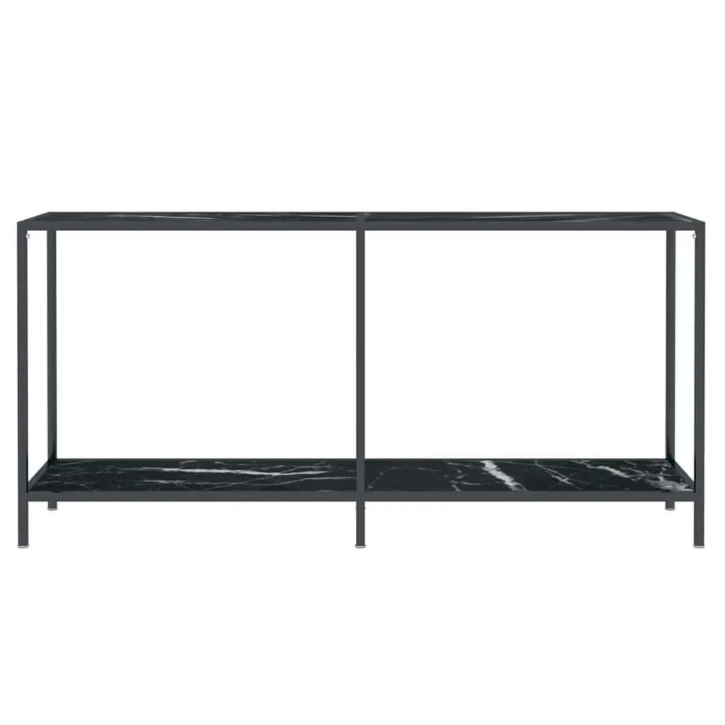 Black Tempered Glass Console Table for Living Room