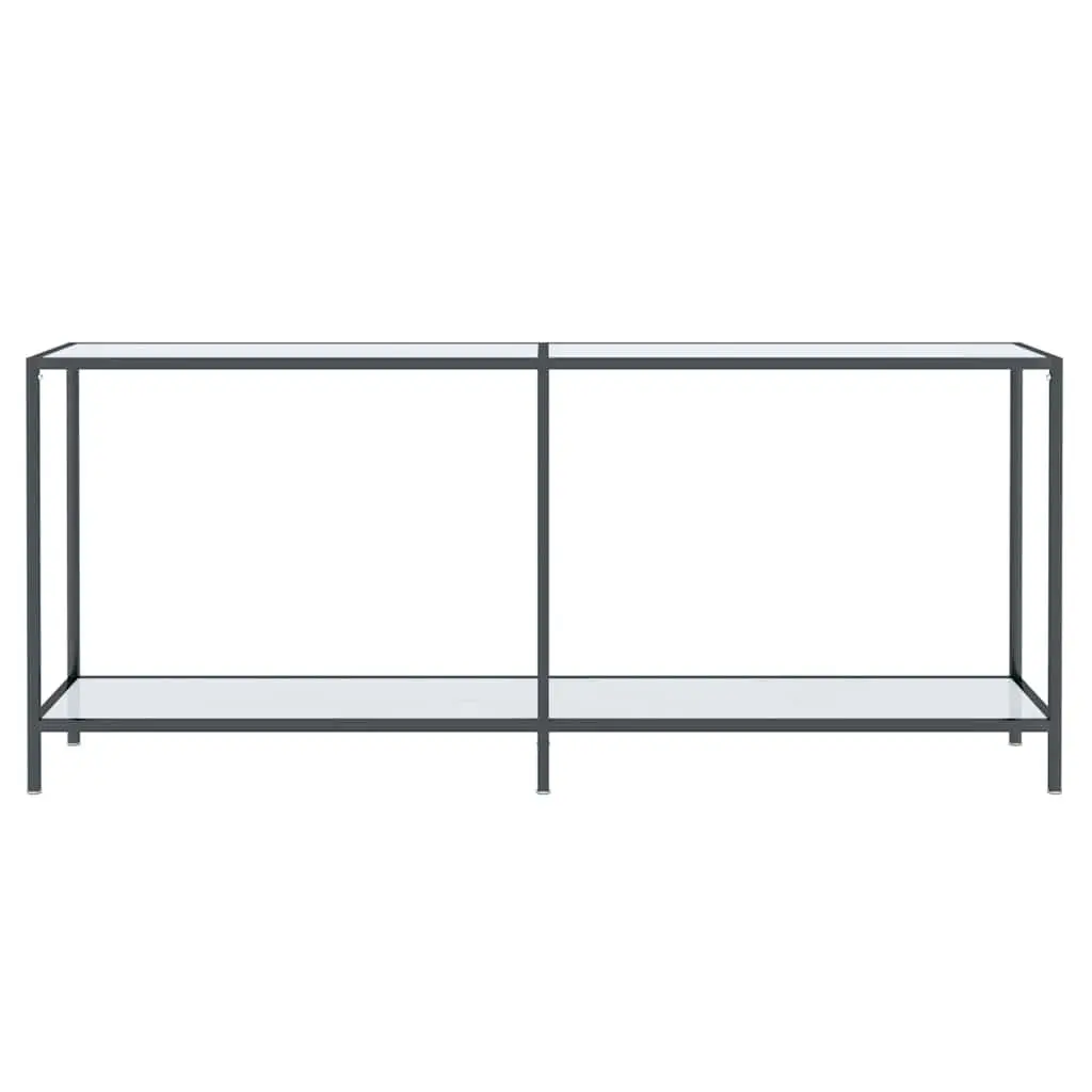 White Tempered Glass Console Table for Living Room