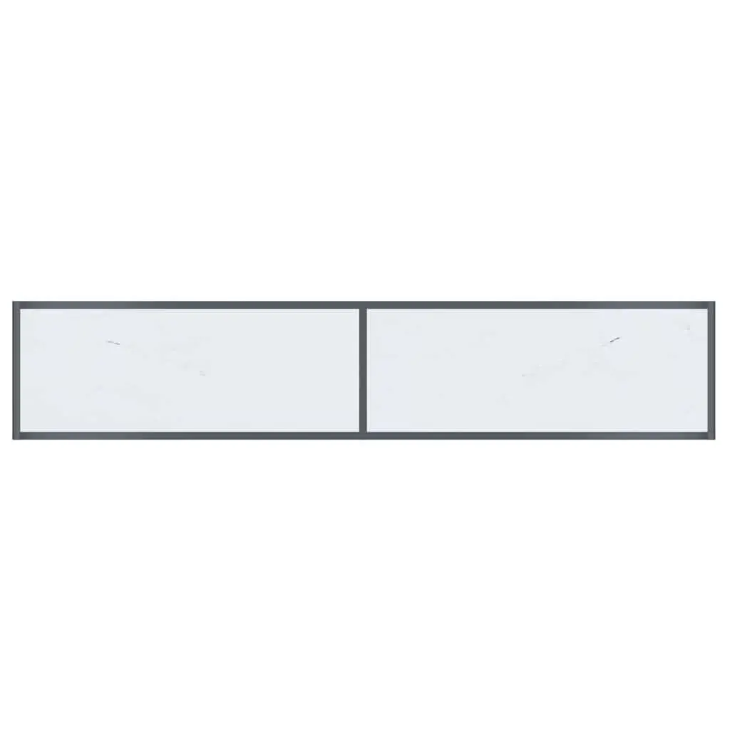 White Tempered Glass Console Table for Living Room