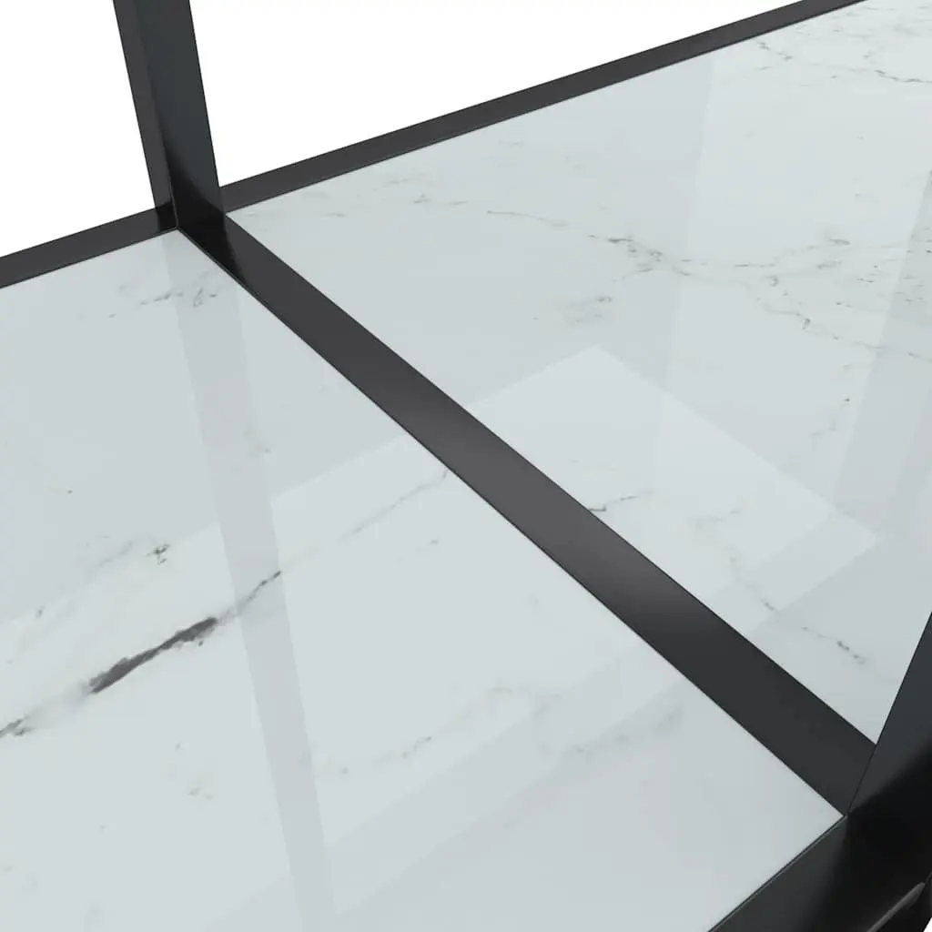 White Tempered Glass Console Table for Living Room