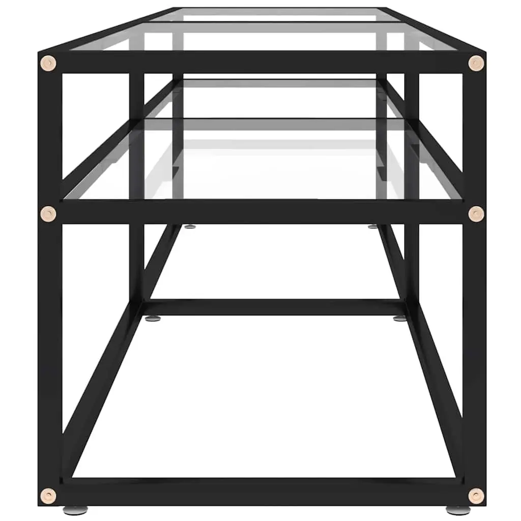 TV Stand Tempered Glass Shelving 160 x 40 x 40.5 cm Transparent