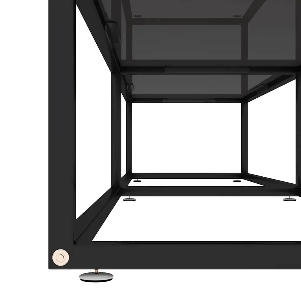 Black Glass TV Cabinet with Tempered Shelves