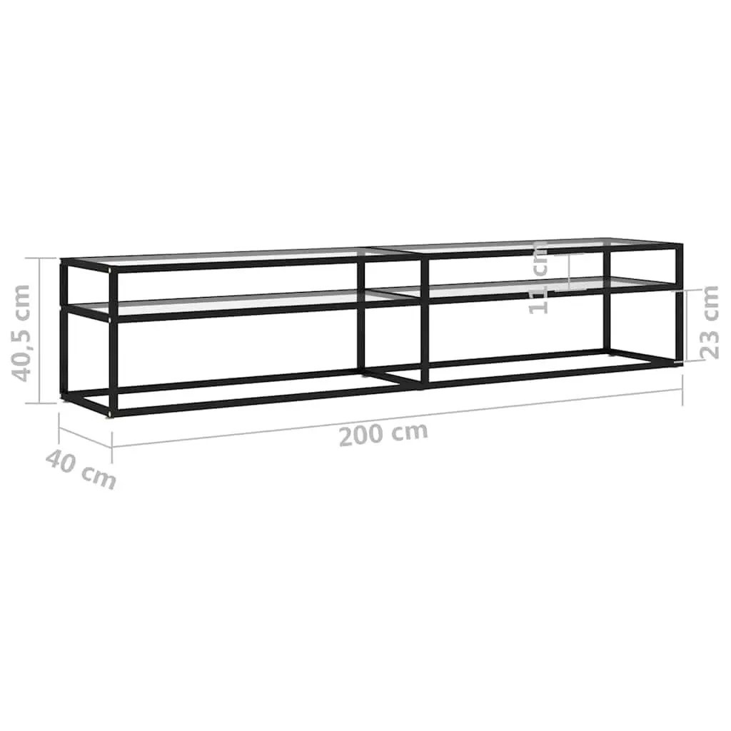 TV Cabinet Tempered Glass 200 x 40 x 40.5 cm Transparent