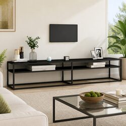 Sturdy Black Glass TV Cabinet for Your Media Needs