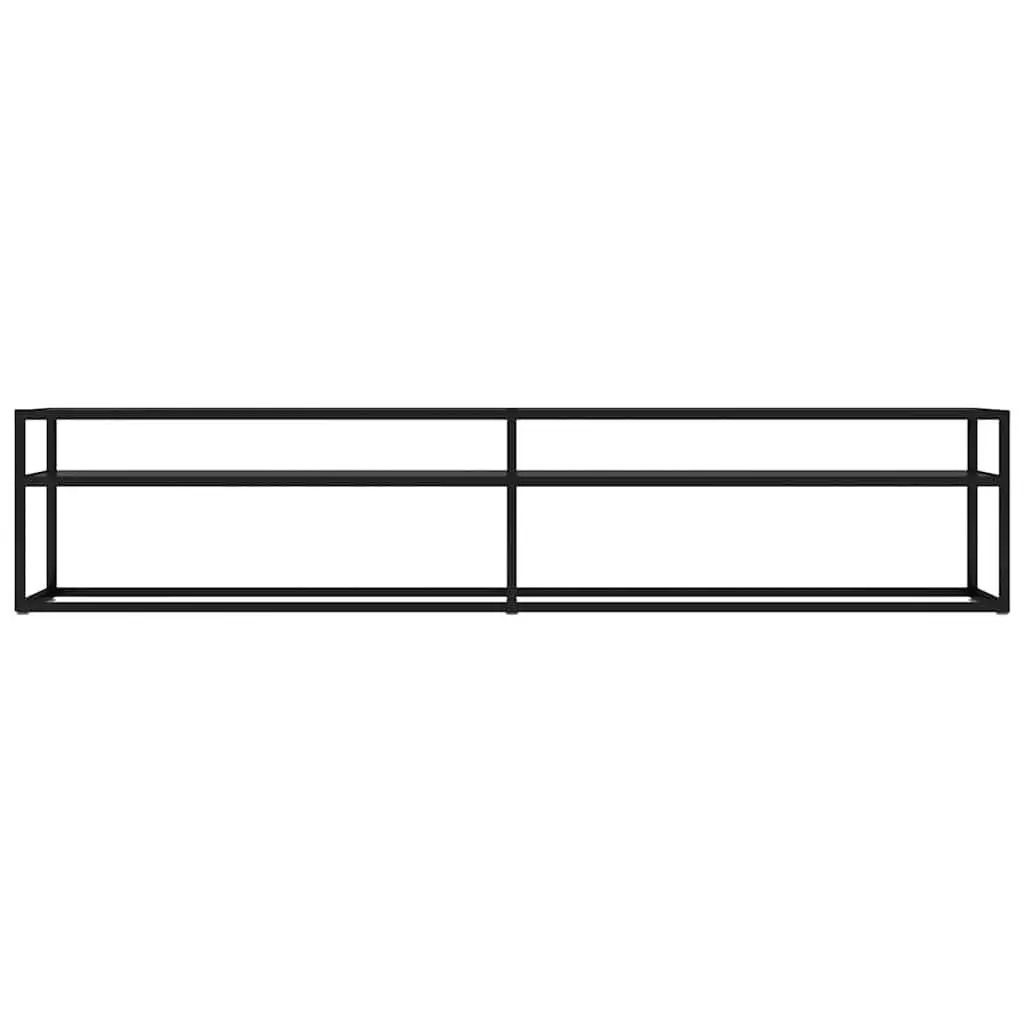 TV Cabinet Tempered Glass Steel Frame 200 x 40 x 40.5 cm Black
