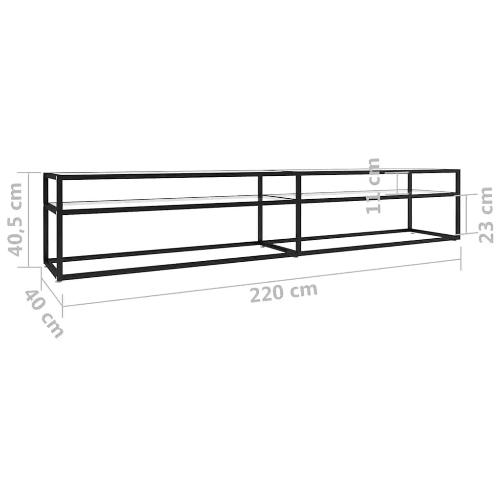 TV Cabinet Tempered Glass 220 x 40 x 40.5 cm Transparent