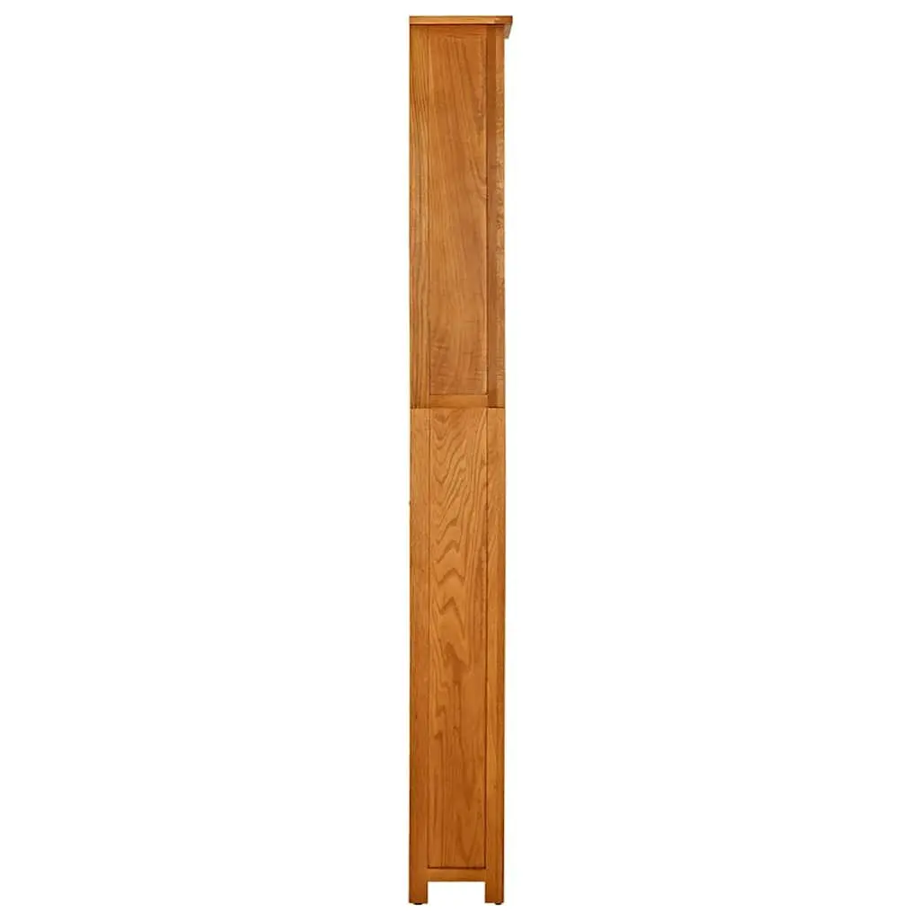 7-Tier Bookcase 60x22x200 cm Solid Oak Wood Standing Shelf Storage Display