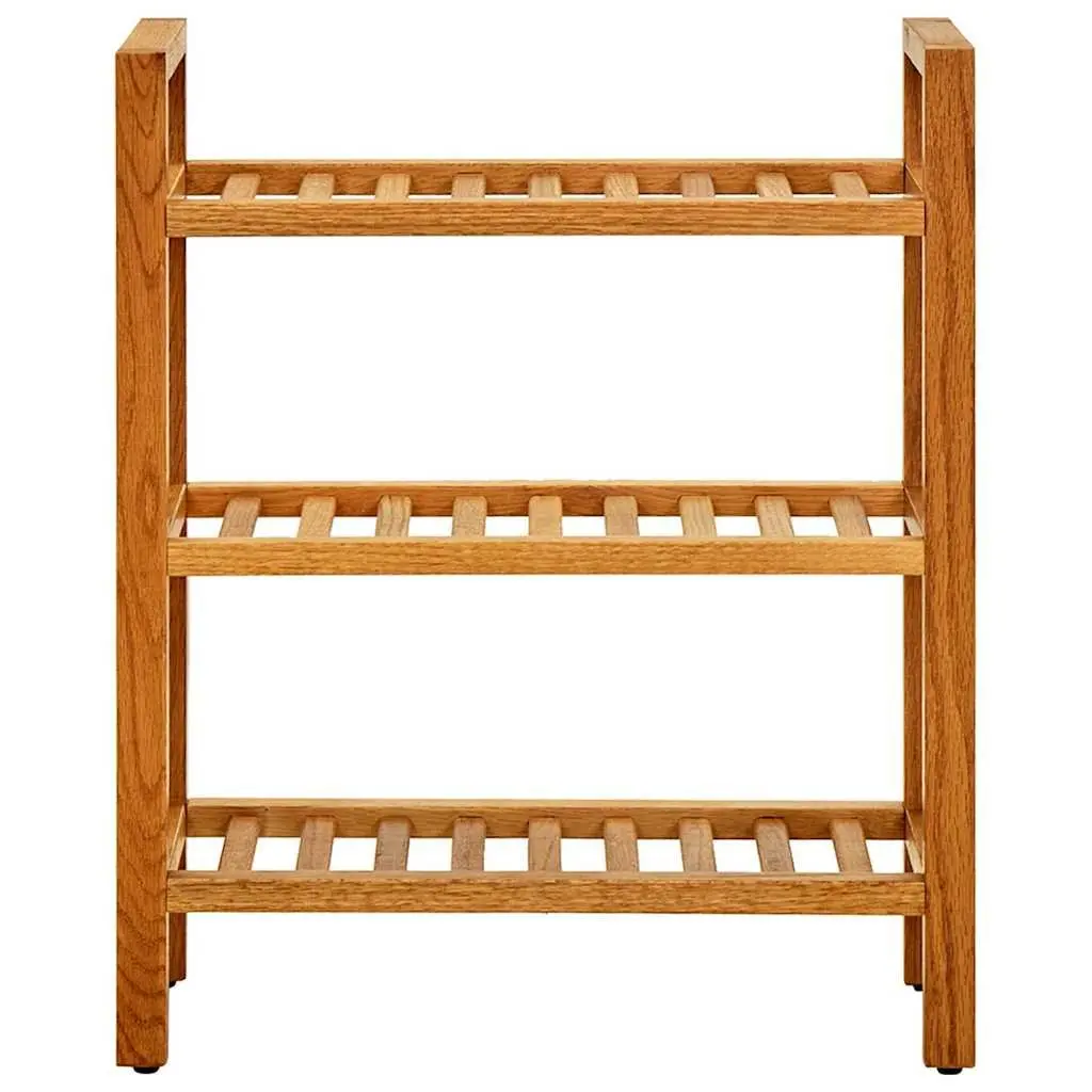 Brown Wooden Shoe Rack with 3 Shelves