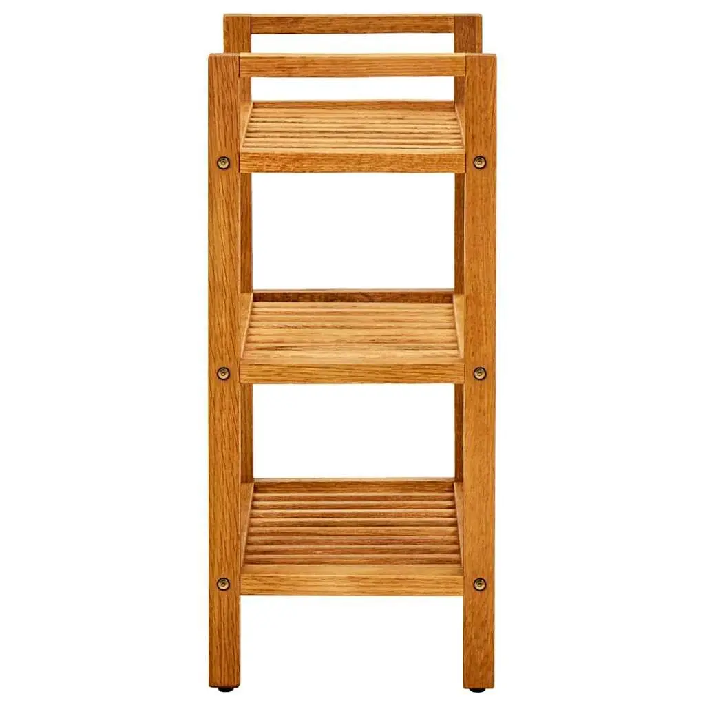 Brown Wooden Shoe Rack with 3 Shelves