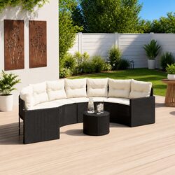 Durable Half-Round Garden Sofa Set with Coffee Table
