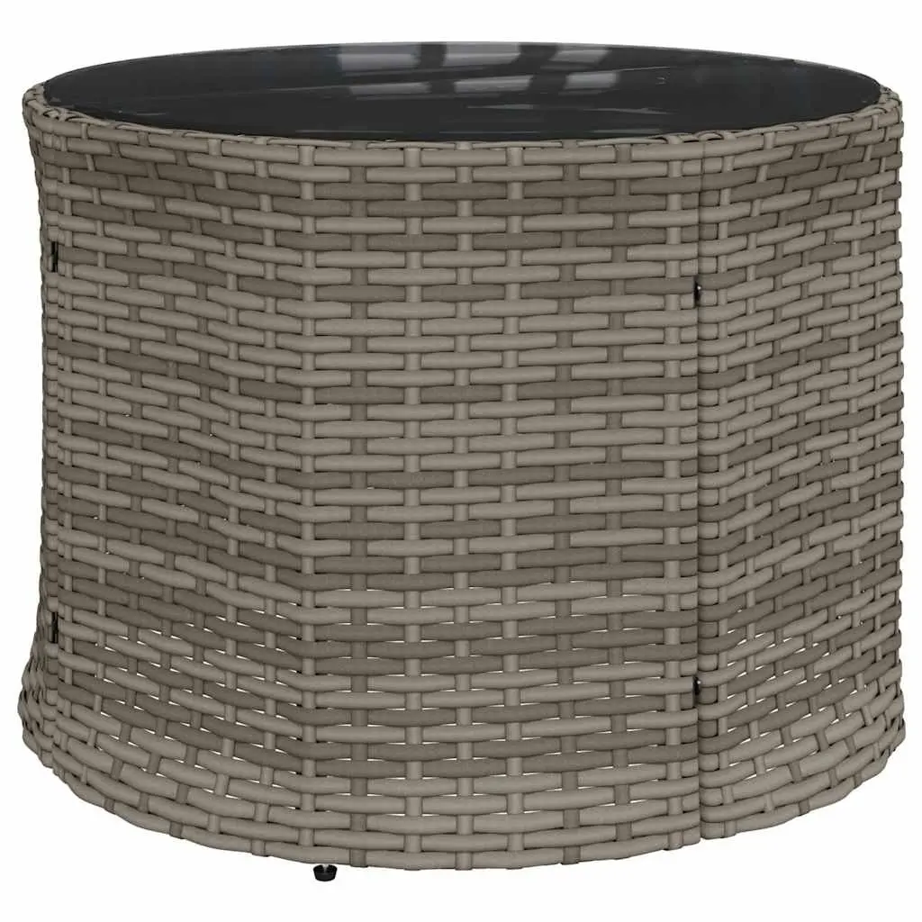 Half-Round Garden Sofa Set with Table in Grey