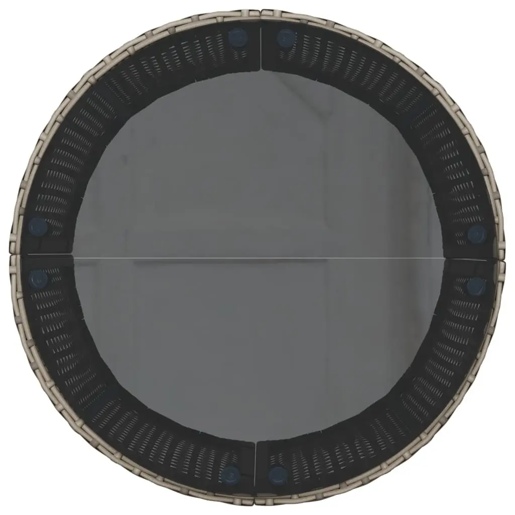 Half-Round Garden Sofa Set with Table in Grey