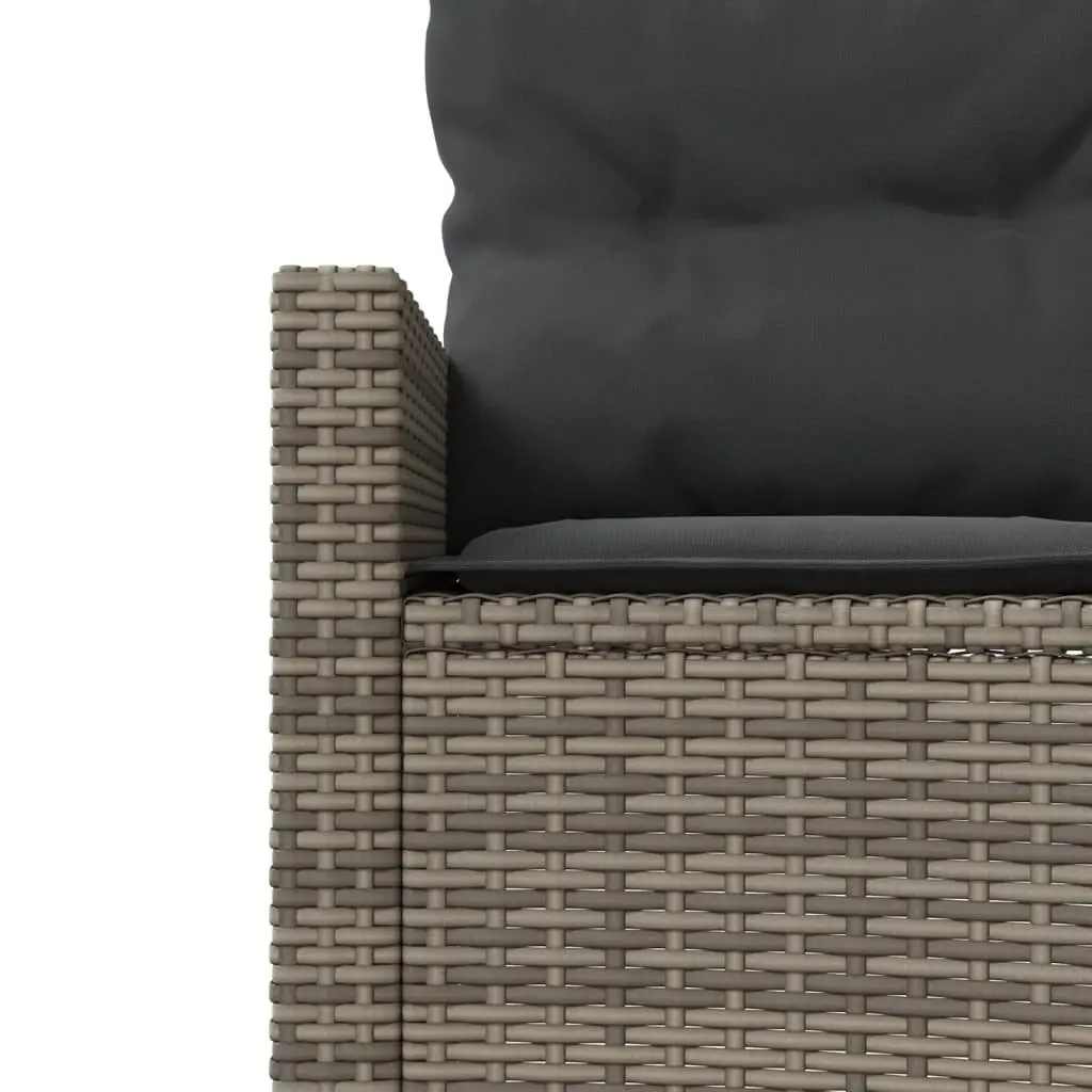 Half-Round Garden Sofa Set with Table in Grey