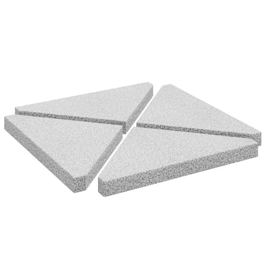 Umbrella Weight Plates 4 pcs Triangular Grey Base Outdoor Parasol Stabiliser