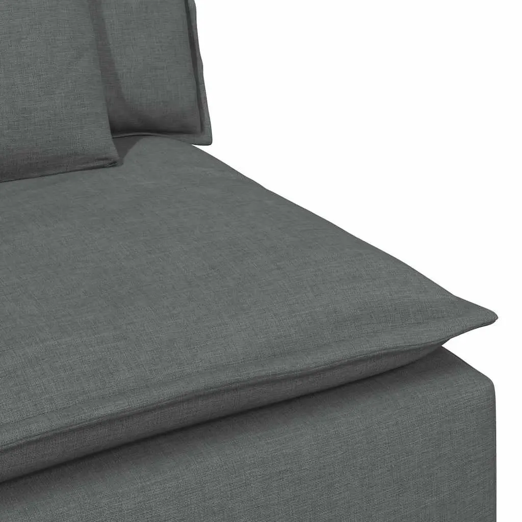 Modular Sectional Sofa with Footstool in Grey