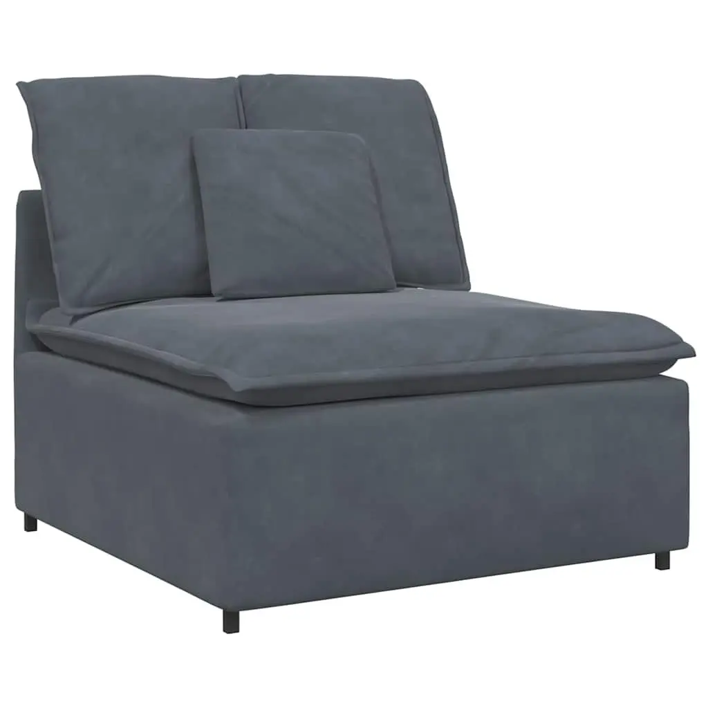 Modular Sofa with Footstool and Cushions Dark Grey Sectional Lounge Couch Sofa