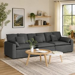 Premium Modular Sectional Sofa Three-Seater in Grey