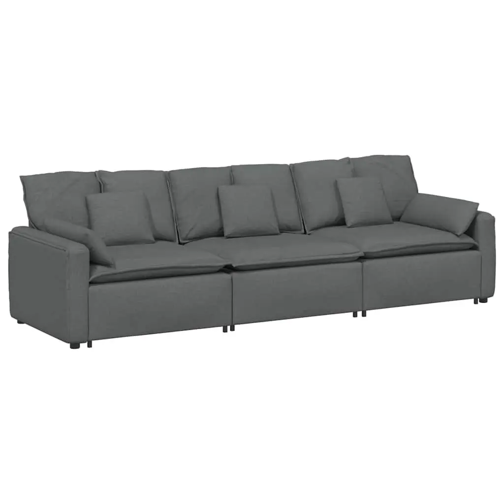 Modular Sectional Sofa Three-Seater in Grey