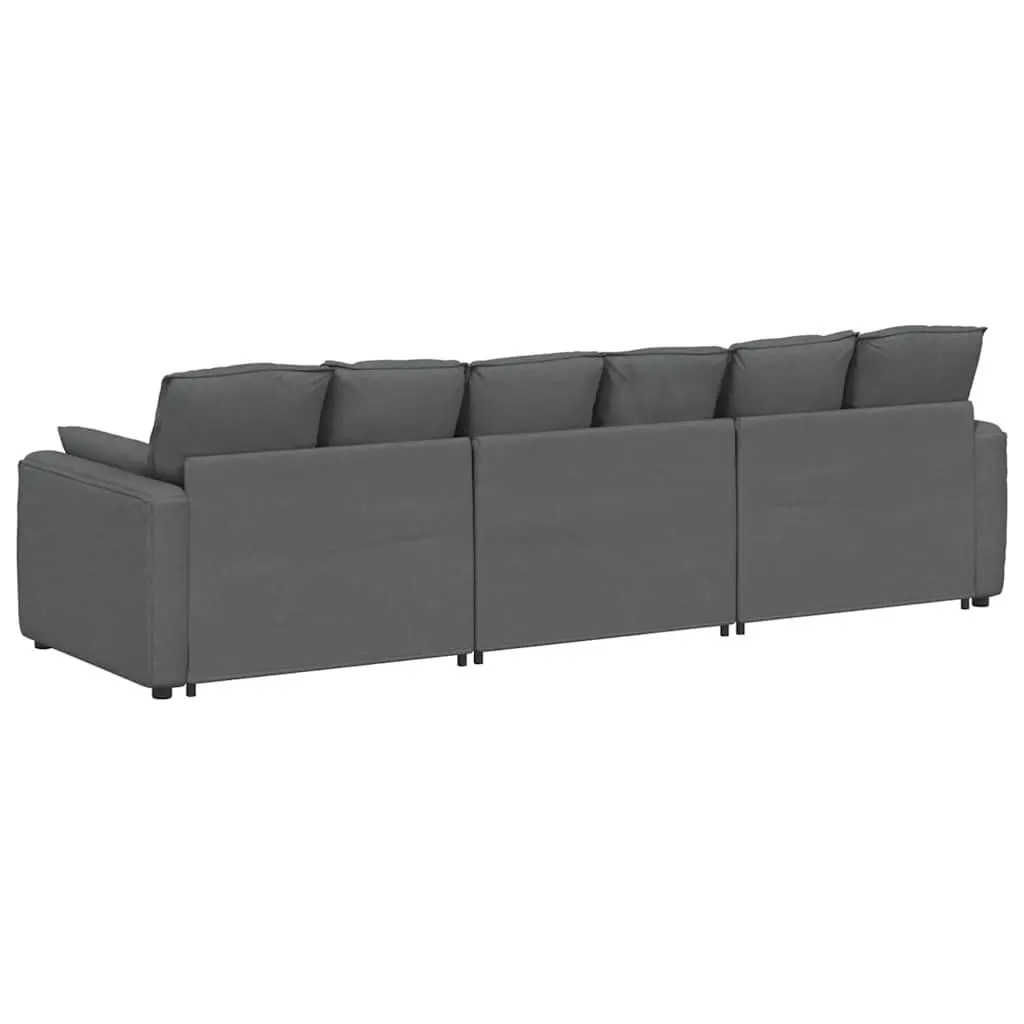 Modular Sectional Sofa Three-Seater in Grey