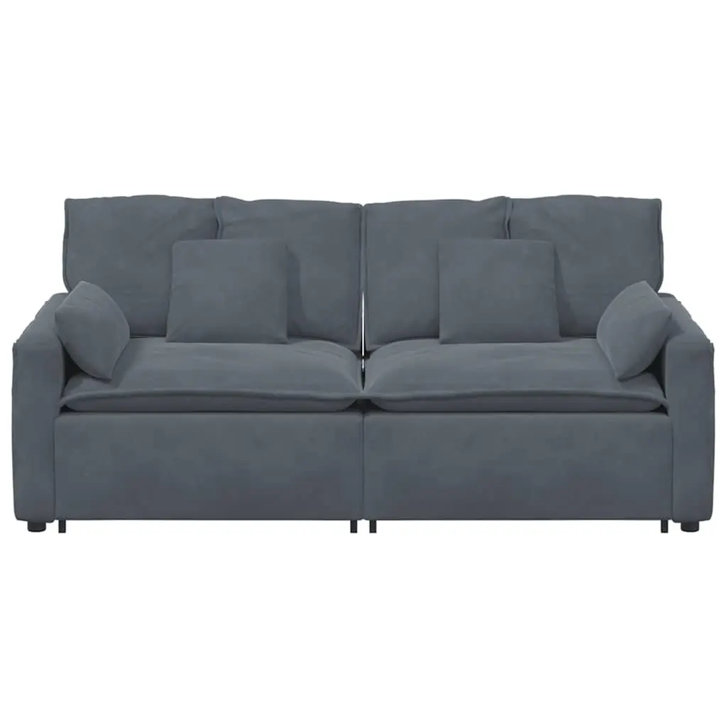 Grey Modular Sectional Sofa with Cushions