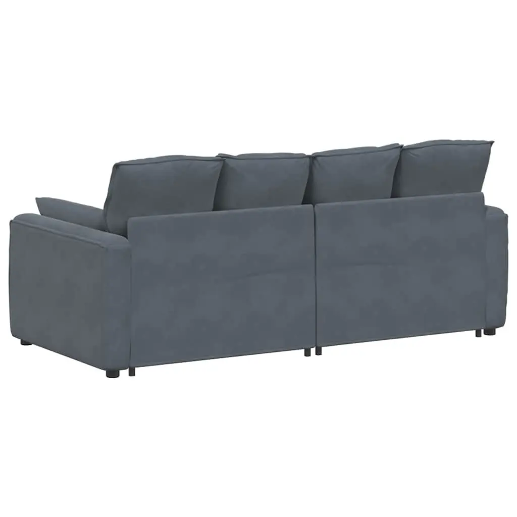 Grey Modular Sectional Sofa with Cushions
