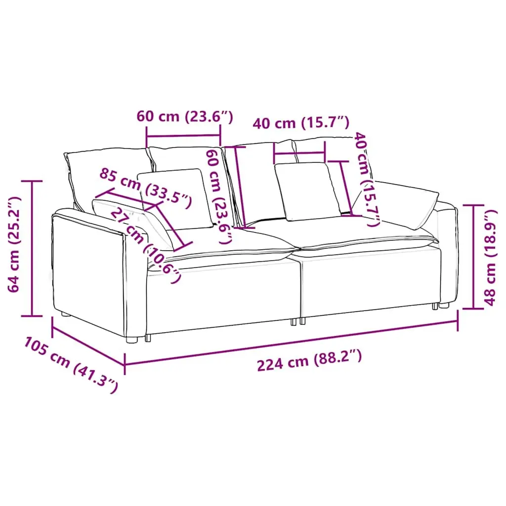 Grey Modular Sectional Sofa with Cushions