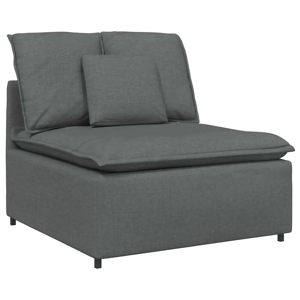 Four-Section Grey Fabric Modular Sofa with Cushions