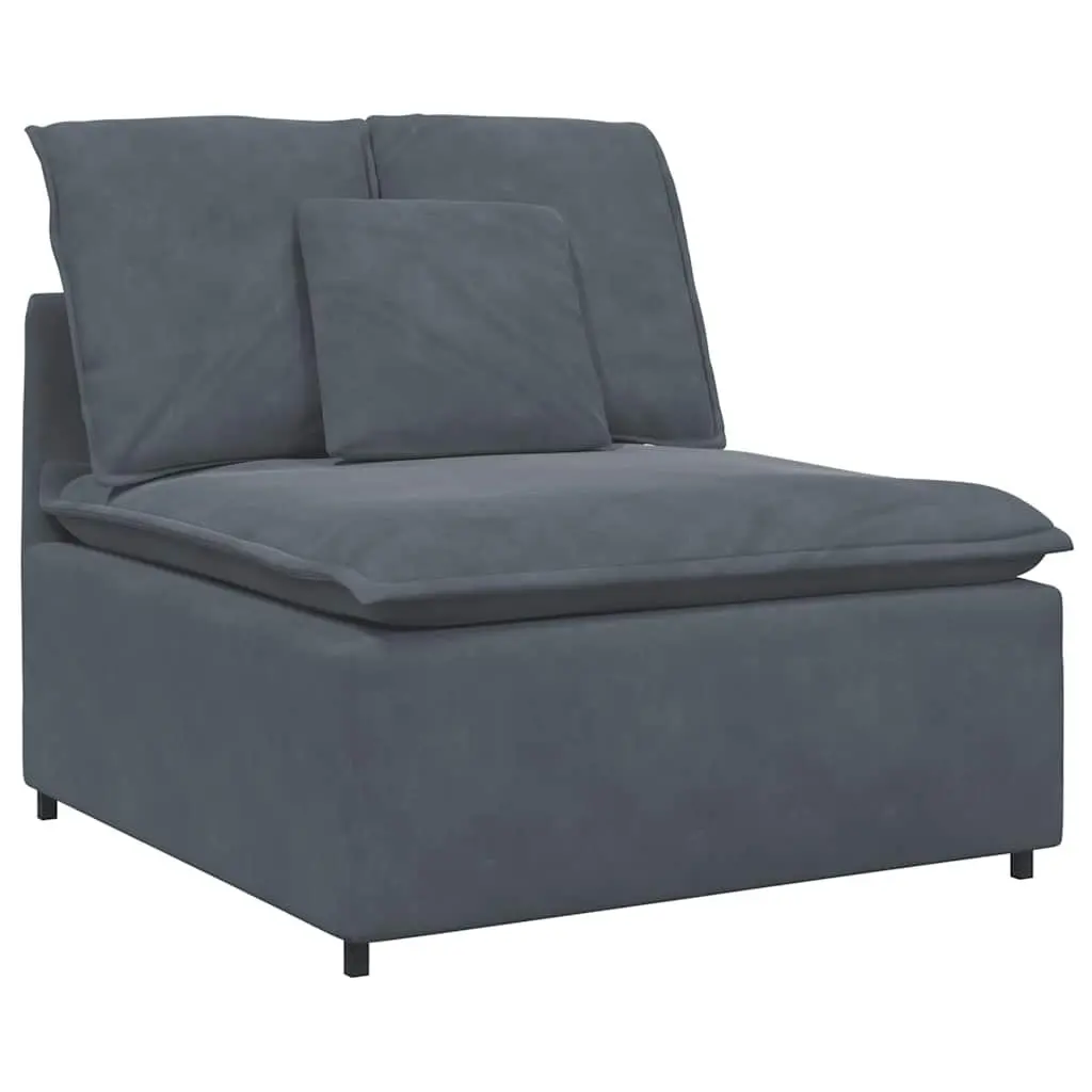 Modular Sectional Sofa Velvet Four Sections Grey