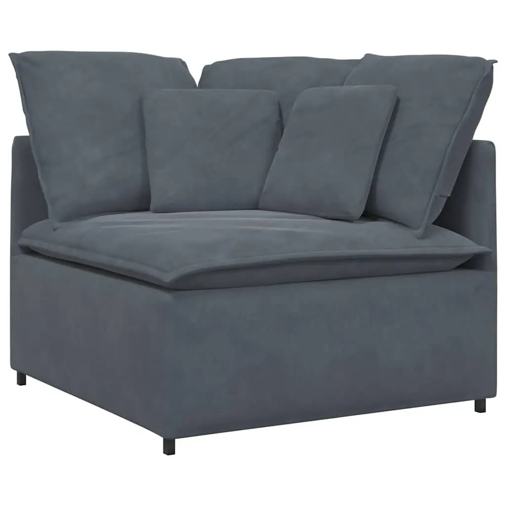 Modular Sectional Sofa Velvet Four Sections Grey