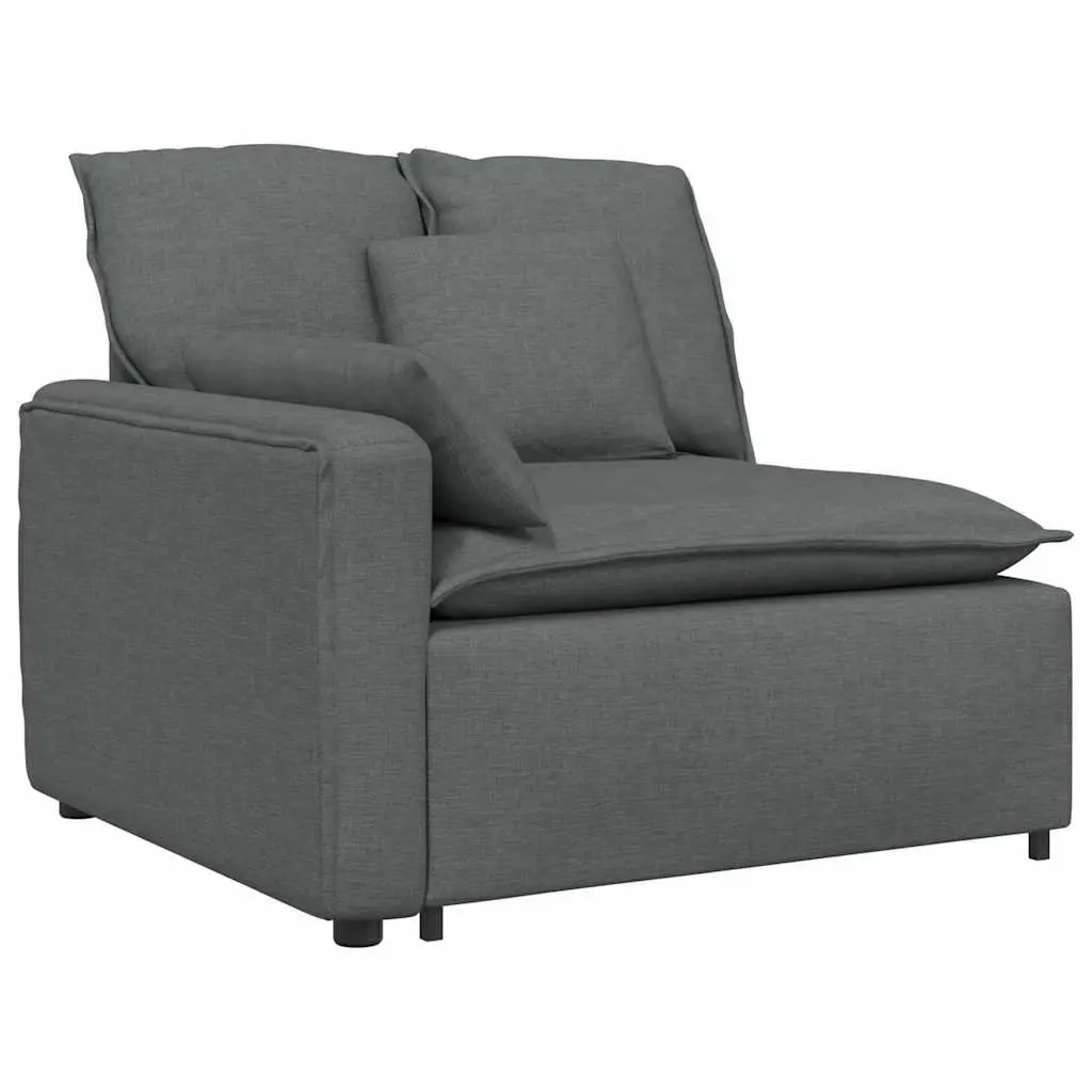 Modular Sectional Sofa with Footstool in Grey