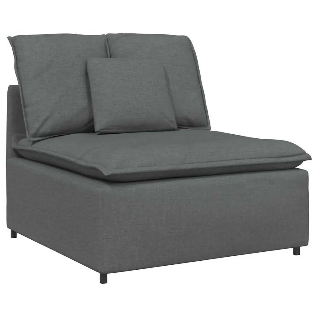 Modular Sectional Sofa with Footstool in Grey