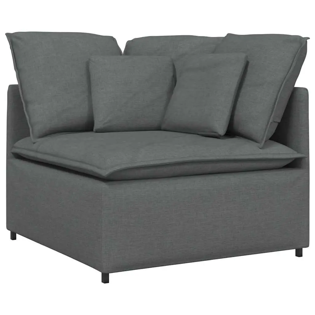 Modular Sectional Sofa with Footstool in Grey