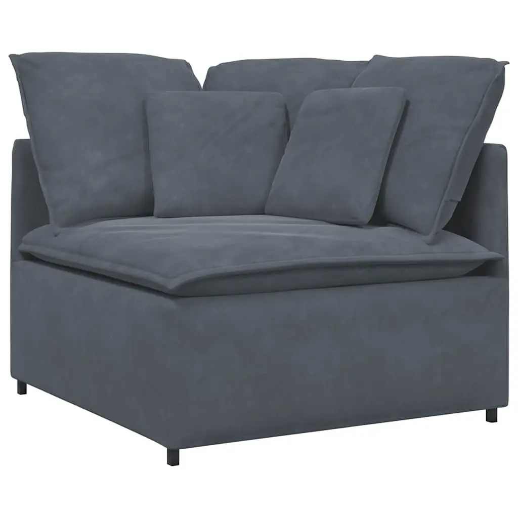 Modular Sectional Sofa Velvet Four Sections Grey