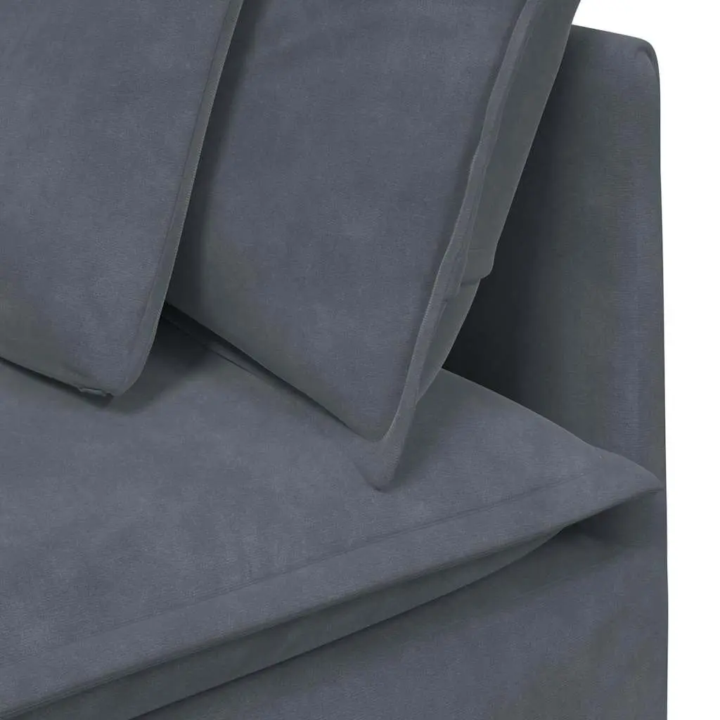 Modular Sectional Sofa Velvet Four Sections Grey