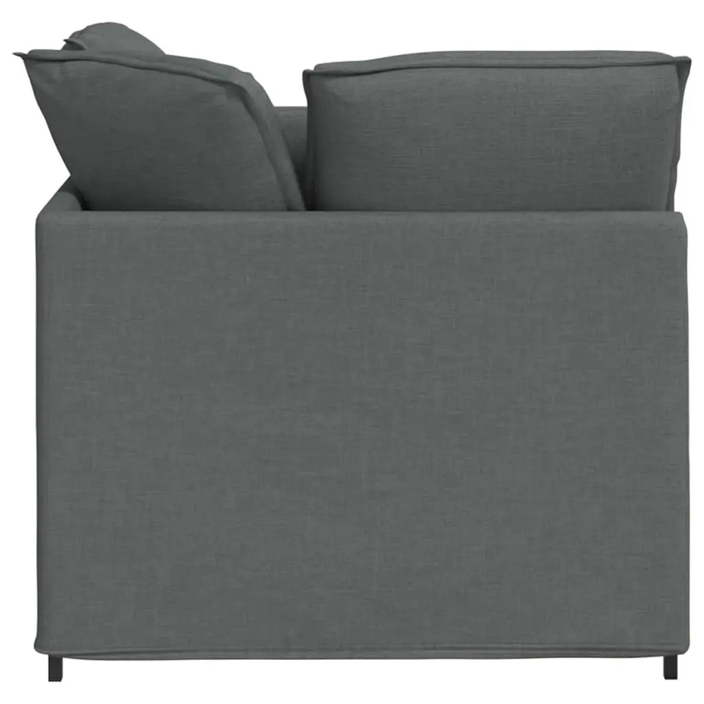 Modular Sectional Sofa with Footstool in Grey