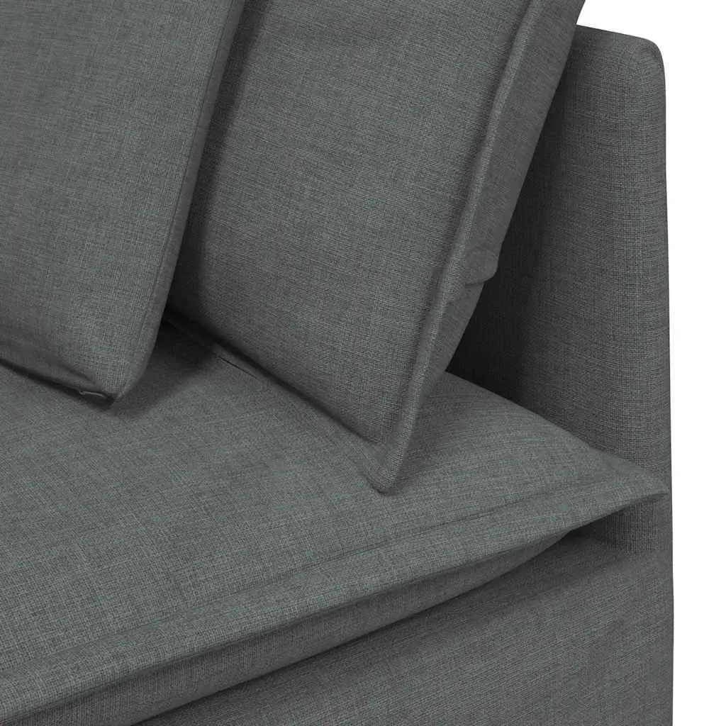 Modular Sectional Sofa with Footstool in Grey