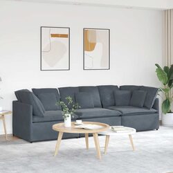 Stylish Grey Velvet Sectional Modular Sofa for Living Rooms