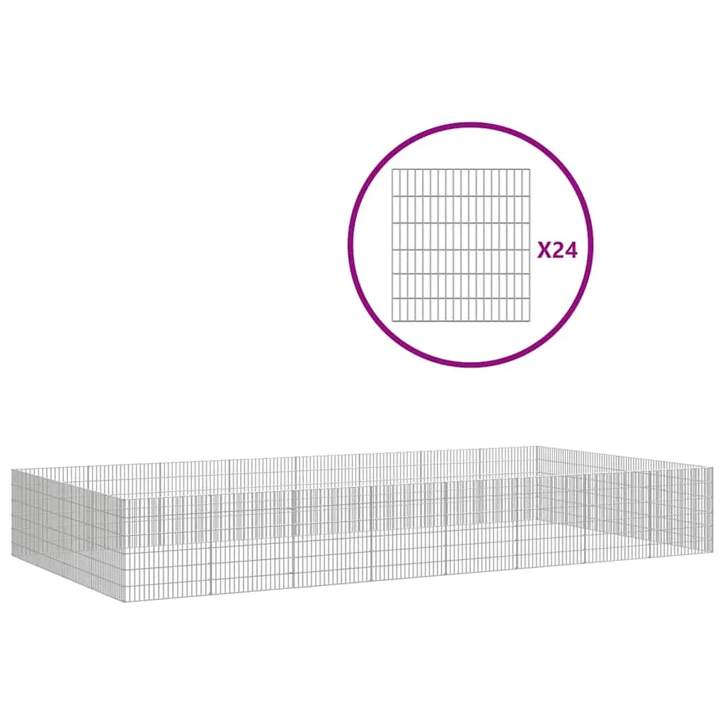 24-Panel Small Animal Enclosure Pen 54x60cm