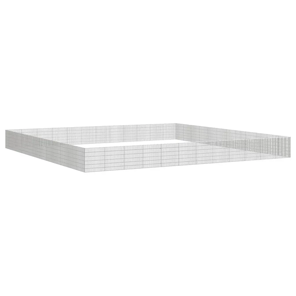 Small Animal Enclosure Galvanised Iron 54 x 60 cm Silver 48 Panel Pen Playpen Pet Rabbit Guinea Pig Run Cage