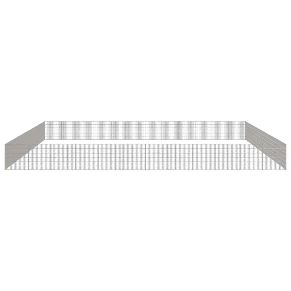 Small Animal Enclosure Galvanised Iron 54 x 60 cm Silver 48 Panel Pen Playpen Pet Rabbit Guinea Pig Run Cage