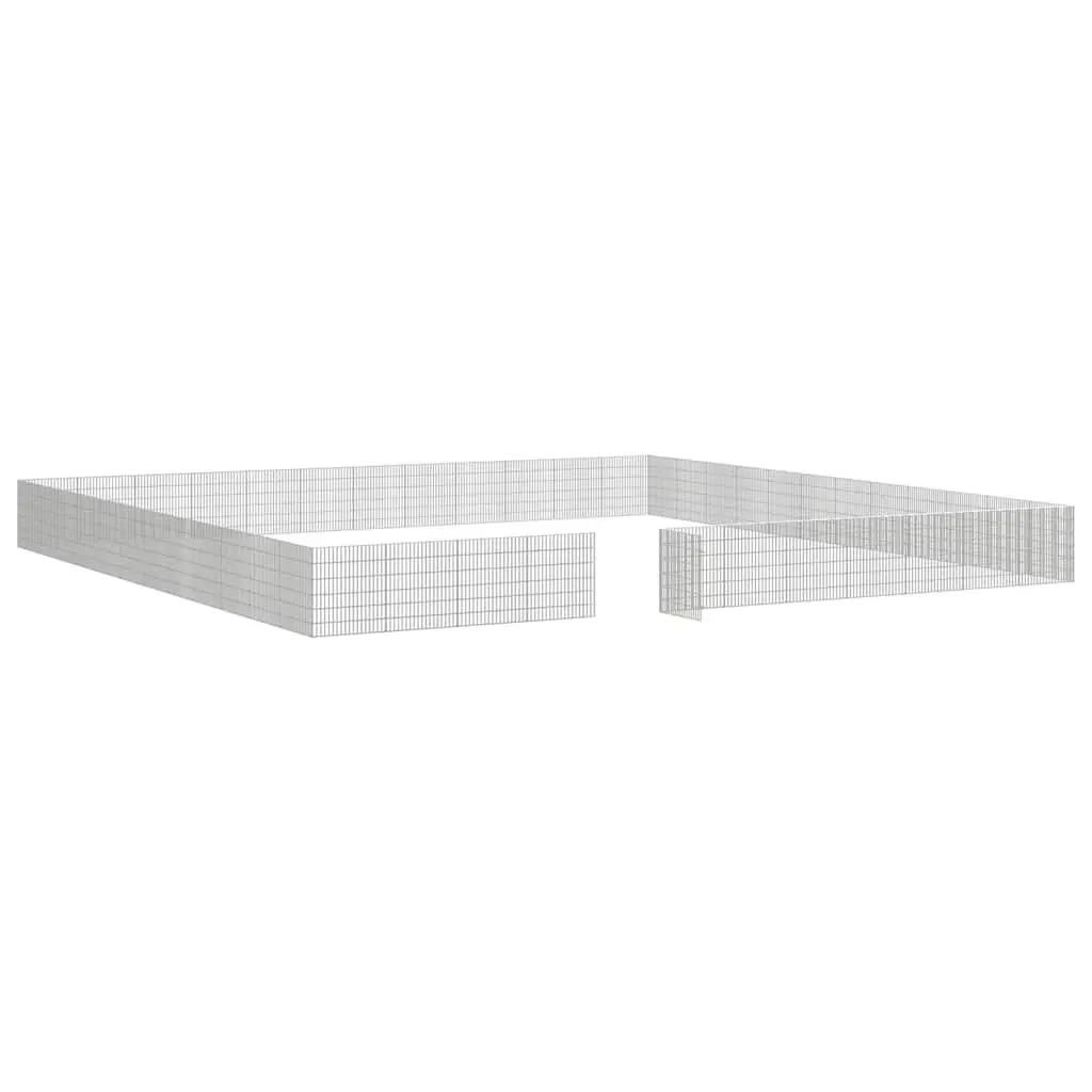 Small Animal Enclosure Galvanised Iron 54 x 60 cm Silver 48 Panel Pen Playpen Pet Rabbit Guinea Pig Run Cage